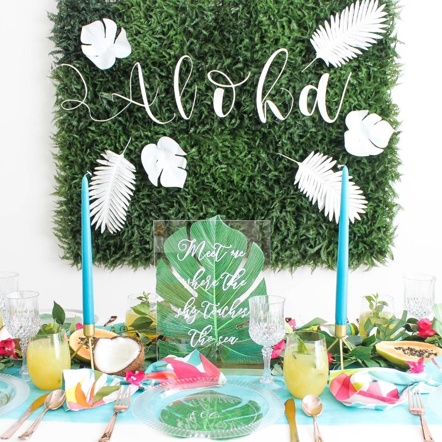 36 Palm Tree Table Runner Reversible Tropical Black Palm Tree Green